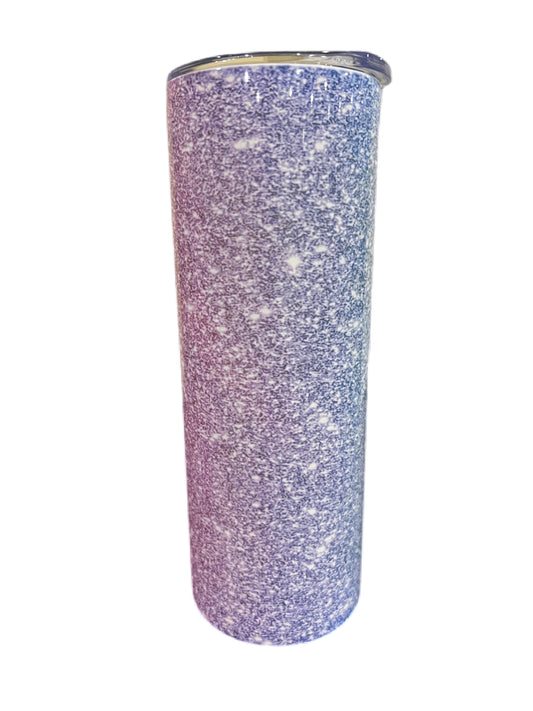 Pink and Silver glitter Tumbler